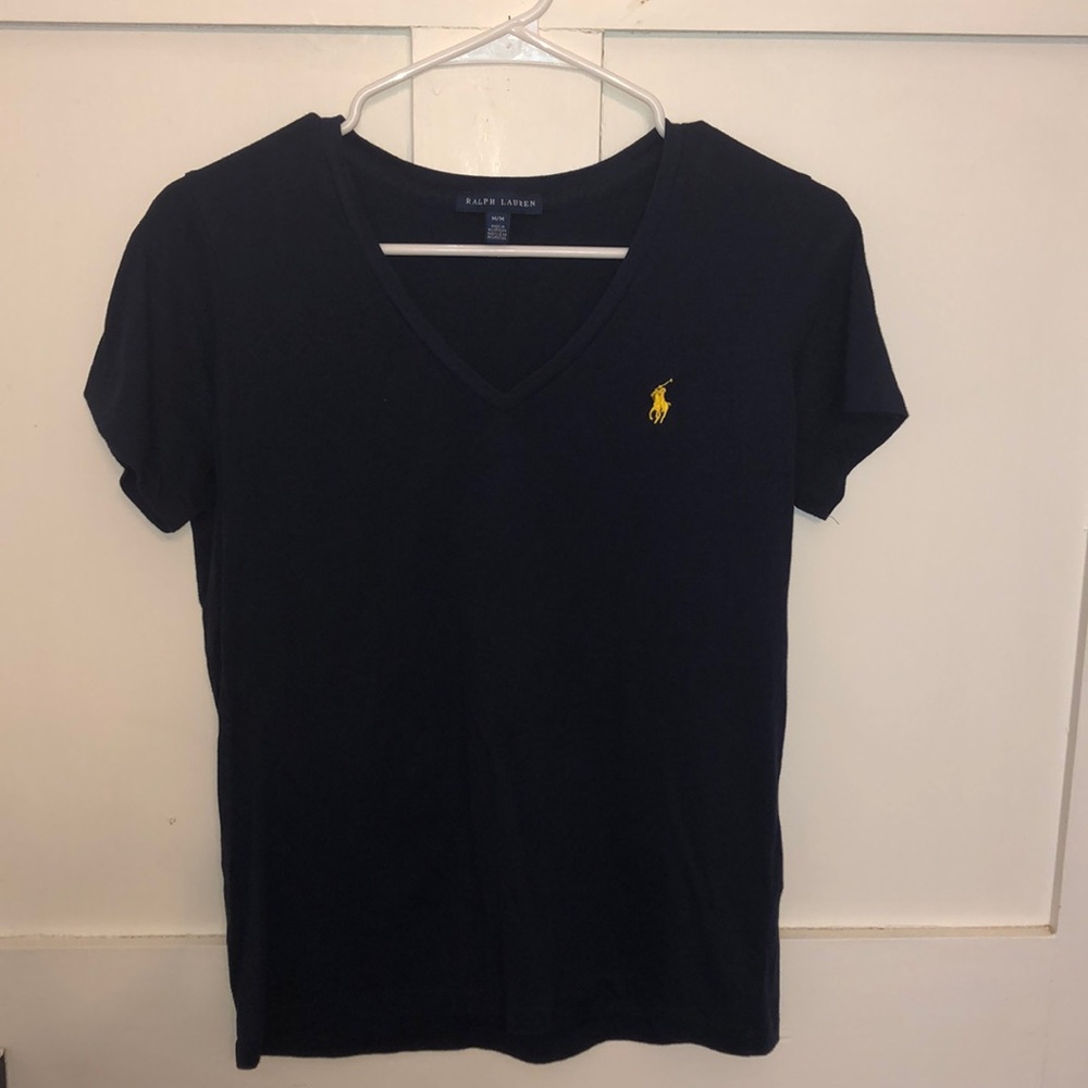 Ralph Lauren navy V-neck shirt